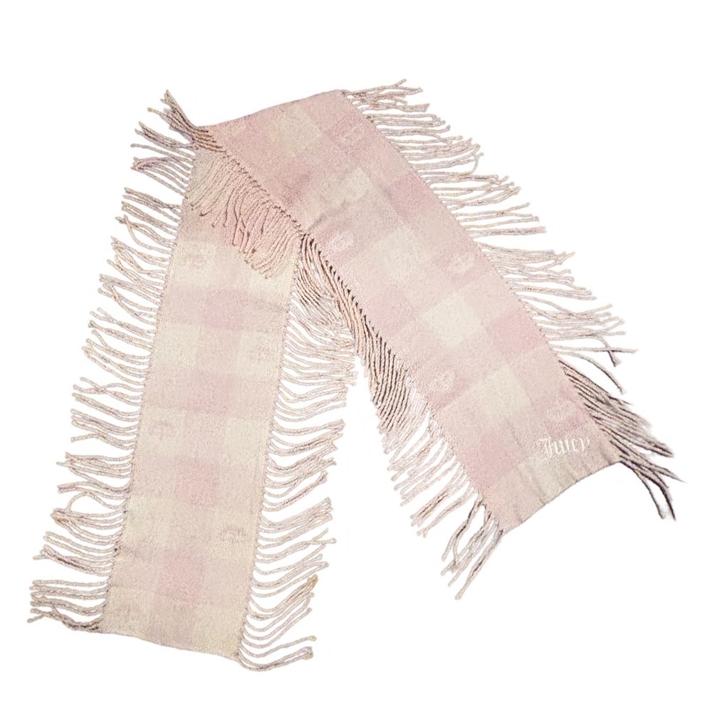 Juicy Couture vintage fringe pink scarf
